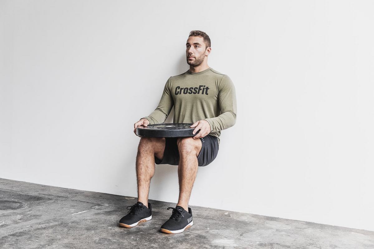 Nobull Crossfit® Men's Long Sleeves Green | Australia (NV5960)